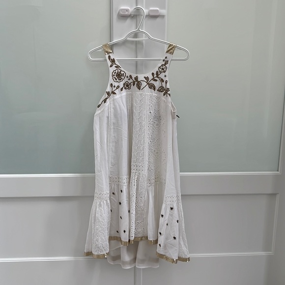 Anthropologie Leifnotes White Eyelet Beaded Dress - Picture 6 of 9